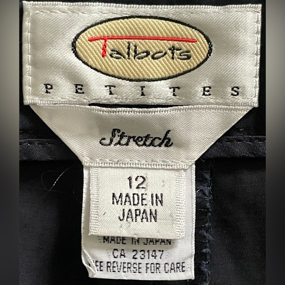 Talbots Women’s Sz 12 Petite Blue Flat Front Tapered Leg Dress Pant Side Zip - Picture 8 of 10